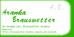 aranka brauswetter business card